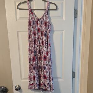 Japna Pink, Navy & White Boho-Print Dress